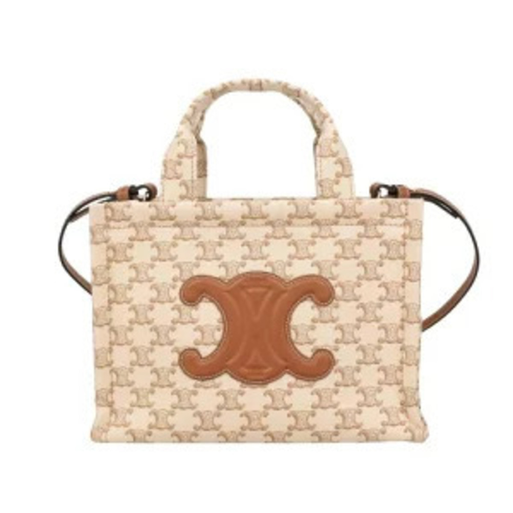 Celine Tote Bag Handbag Triomphe Cabas Thais White